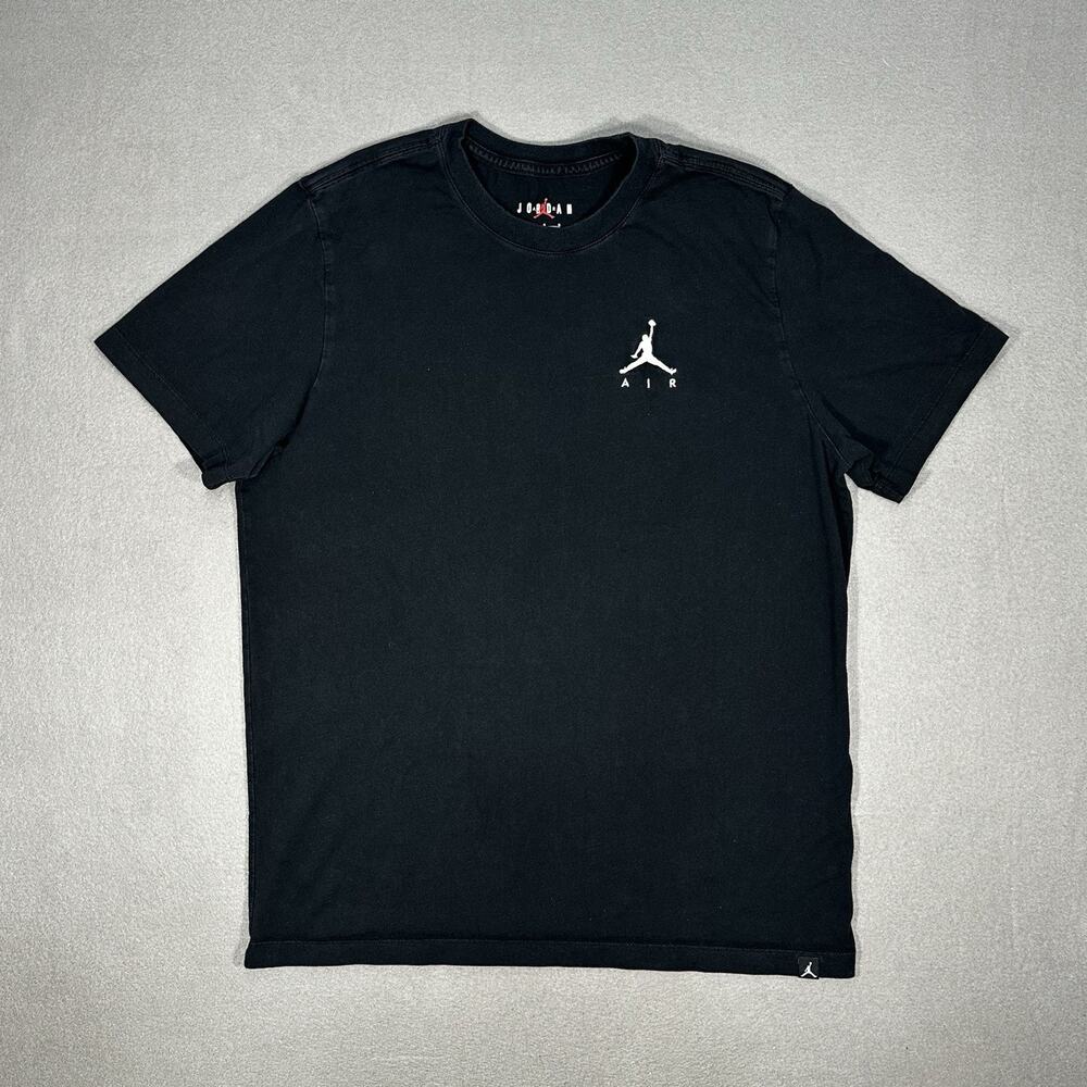 Jordan Men's L Black Cotton Crew Neck Short Sleeve T-Shirt Jumpman Logo